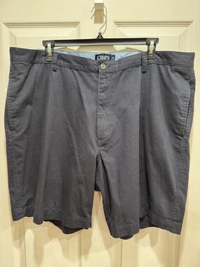 Chaps Men's Navy Flat-Front Casual Shorts